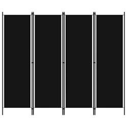 Décoshop26 - Paravent séparateur de pièce cloison 4 panneaux 200 x 180 cm en tissu noir et fer DEC030904 - noir 3000258186805