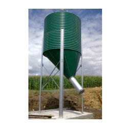 Silo métallique sur pieds - Stockage d'aliments, farines, miettes, grains, granules - Capacité jusqu'à 32m3
