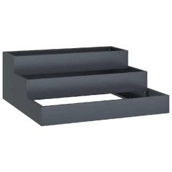 Helloshop26 - Cache-pot de jardin 90 x 90 x 35 cm résistant aux intempéries design moderne en métal anthracite - métal 3000237221497