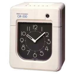 Pointeuse badgeuse QR-550 - gestion complète des entrées/sorties avec impression bicolore et horloge analogique