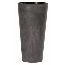 Prosperplast - Pot Tubus Slim Effect en plastique AVEC réservoir, coloris Anthracite, 57,2x30x30 cm - gris plastique ZA1450