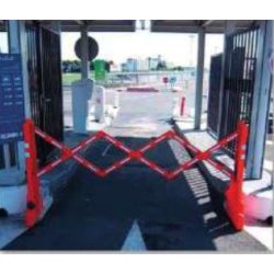 Barrière de chantier extensible en polyéthylène haute densité - Multigate - balisage 2 m, transportable et rétroréfléchissante