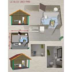 Sanitaires publics extérieurs PMR - Sanilodge UNO avec options et équipements complets