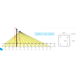 Lampadaire solaire urbain à LED en acier galvanisé thermolaqué - 8 m - 60 W / 5800 Lm - Modèle ARL-SL001