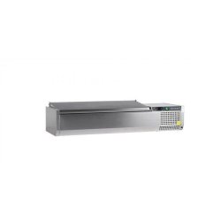 Vitrine inox réfrigérée positive 32 Litres, 4 x GN 1/4 (P)150 mm, à poser, 112 W, 220 V - MONO