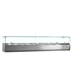 Vitrine réfrigérée GN1/3 GVC38-200 Inox L2000mm 33603 TEFCOLD