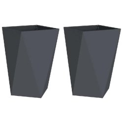 Helloshop26 - Lot de 2 jardinières modernes 50 x 50 x 75 cm design extérieur pratique en acier anthracite 02_0053039 02_0053039 - acier 3000237725148