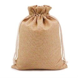 Sachet lien de fermeture coulissant jute naturel 15x24cm - par 48