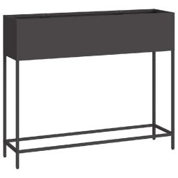 Helloshop26 - Bac de jardin surélevé moderne 100 x 26 x 82 cm style contemporain ambiance tendance en acier noir 02_0052088 - noir métal 3000237241266