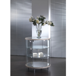 Vitrine cylindrique standard éclairante 203/BVA - verre trempé - gris clair - Ø 72 x 93 cm