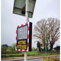 Radar pédagogique LED rouges/vertes - plage de vitesse détectée de 0 à 99 km/h - panneau indicateur de vitesse précis et léger