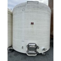 Cuve Rousseau 150 hl - blanche, fond plat Ø 2700, hauteur 3255, avec porte 420 x 530, 2 vannes Ø 40, trappe DN 500