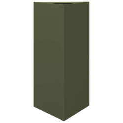 Helloshop26 - Jardinière bac lit surélevé plantes fleurs terrasse jardin olive triangulaire 40 x 34,5 x 70 cm acier vert 02_0038713 - vert acier 30