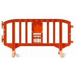 Barrière plastique monobloc recyclable - spéciale chantier, résistante aux intempéries, au soleil et à une pression de 500 kg