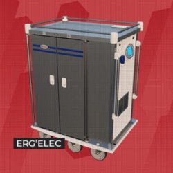 Chariot de distribution de repas chaud et froid en inox - sur plateau individuel - ELECTRO CONTACT - erg'elec 4G dissocié - 24 niveaux pour professionnels de restauration