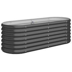 Helloshop26 - Jardinière bac lit surélevé plantes fleurs terrasse jardin de jardin acier enduit de poudre anthracite 02_0039492 - acier 3000218536008