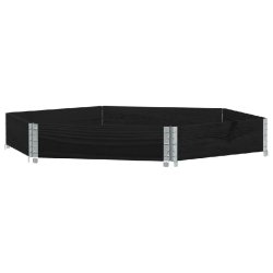 Helloshop26 - Jardinière bac lit surélevé plantes fleurs terrasse jardin hexagonale 160 x 160 cm bois de pin massif noir 02_0039881 - noir métal 3
