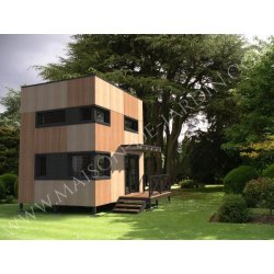 Studio de jardin - maison de jardin - ossature bois Nantes 37 m² avec terrasse et façade personnalisable