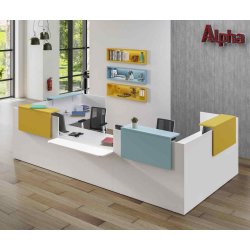 Banque d'accueil LOLA - Fabrication française - Modules personnalisables PMR et finition au choix