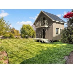 Studio de jardin - maison de jardin avec ossature bois - modèle Grenoble 37 m² avec terrasse et balcon