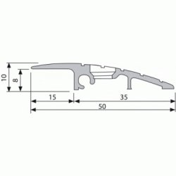 Rampe PMR d'accès à visser en aluminium anodisé - épaisseur 10 mm - longueur 2700 mm