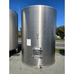 Cuve Lejeune 125hl d'occasion - fond plat, Ø 2000, hauteur 3500, trappe DN 500 Bellot inox
