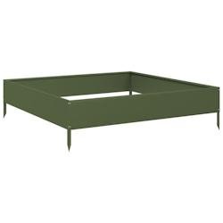 Helloshop26 - Jardinière bac lit surélevé plantes fleurs terrasse jardin de jardin olive 100 x 100 x 26 cm acier vert 02_0039852 - vert acier 30002