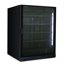 KLIMAITALIA Réfrigérateur d’exposition statique avec agitateur et thermomètre analogique. Température 0°C/+10°C.  Modèle CL372VBLACK