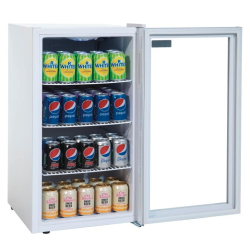 Vitrine réfrigérée de comptoir 88L - porte double vitrage - 1°C à 12°C - acier peint