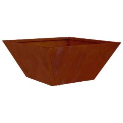 Helloshop26 - Cache-pot de jardin trapézoïdal moderne minimaliste 35 x 35 x 15 cm en acier rouillé - métal 3000237378993