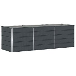 Helloshop26 - Jardinière moderne design industriel multifonction jardin 240 x 80 x 75 cm en acier anthracite 02_0059228 - acier 3000241011671