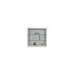 Vitrine murale LED en verre - Gris alu ou noir - Réf. 2228418 - robuste et éclairage orientable