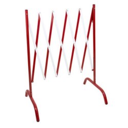 Barrière de chantier extensible en acier - Dimensions ouvertes 2500 x 400 x 1050 mm - 2 coloris disponibles