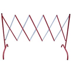 Barrière de chantier extensible en acier rouge/blanc 2,3m - VISO - bar001rb - 535316