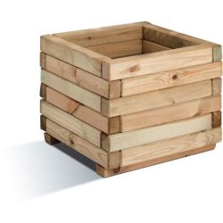 Bac carré Stockholm 40 cm - pin européen traité - 28L - système d'assemblage jointif et invisible