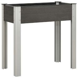 Helloshop26 - Jardinière lit surélevé plantes fleurs jardin 75 x 40 x 75 cm WPC gris 02_0001073 - gris aluminium 3000074271532