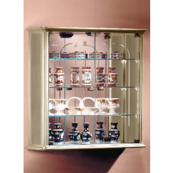 Vitrine bois à accrocher dv100va - laqué crème cérusé