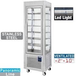 Vitrine réfrigérée panoramique inox 360L - 5 grilles - Sne/GN-A5