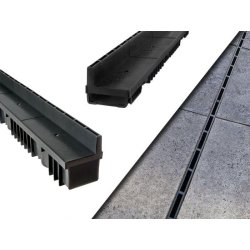 Kit caniveau à fente - Drainage esthétique et discret - Haute qualité en plastique renforcé - Garantie 2 ans