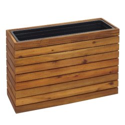 Mendler Jardinière HWC-L21, Jardinière Pot de fleur surélevé, anguleux 41x63x23cm Outdoor Acacia Bois FSC®-certifié, brun - marron Bois massif 98578