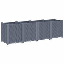Helloshop26 - Jardinière bac lit surélevé plantes fleurs terrasse jardin 160 x 40 x 53 cm PP gris 02_0037463 - gris 3000217660414