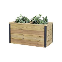 HORTALIA Jardinière en bois avec réserve d’eau Nidum 75 x 40 x 40 cm – Intérieur et extérieur - marron Bois massif N744AL