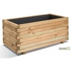 Jardinière en bois 100 cm - Pin traité autoclave FSC - 143L avec géotextile et pieds - 0281108