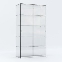 Vitrine colonne en verre trempé sans socle 88x44x162 cm - visserie fournie