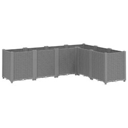 Helloshop26 - Jardinière bac lit surélevé plantes fleurs terrasse jardin clair 160 x 120 x 53 cm polypropylène gris - gris 3000217798292