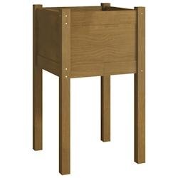 Helloshop26 - Jardinière bac lit surélevé plantes fleurs terrasse jardin d'extérieur 40 x 40 x 70 cm Pin massif marron 02_0038552 - marron Bois ma
