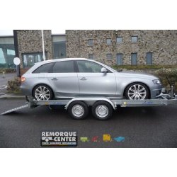 Porte voiture LIDER avec grandes rampes - 2 essieux - PTAC : 2500 kg - 394 x 190 cm - Référence 39760