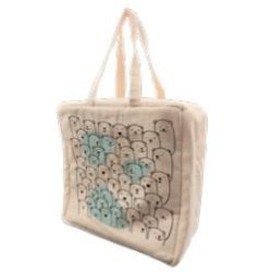 Sac réutilisable en toile recyclée - 38,5x37x19,5 cm - 300 g/m2 - avec fermeture éclair