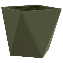 Helloshop26 - Jardinière moderne rectangle extérieur 50 x 50 x 50 cm résistance intempéries esthétique en acier vert olive 02_0053082 02_0053082