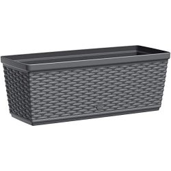 EMSA CASA MESH - Jardinière pour balcon avec système d'irrigation automatique - Couleur granit - 50 cm - Aqua Plus